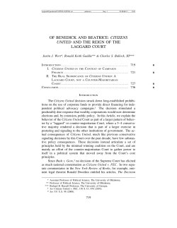 of benedick and beatrice: citizens united and the reign of the laggard
