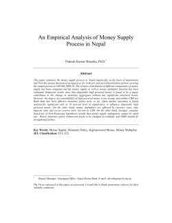 An Empirical Analysis of Money Supply Process in Nepal
