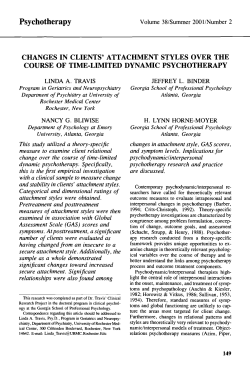 Psychotherapy - The Safran Lab