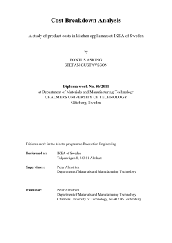 Cost Breakdown Analysis - Chalmers Publication Library