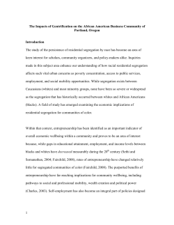 The Impacts of Gentrification on the African American Business