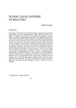 plural legal systems in malaysia