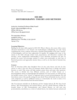 HH3001 Historiography