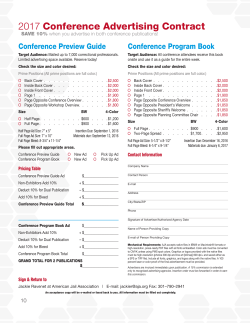 2017 Conference Advertising Contract