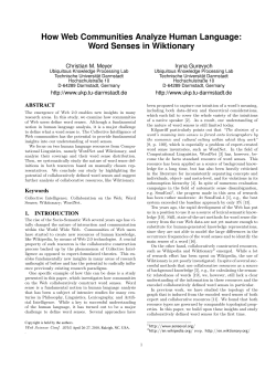 How Web Communities Analyze Human Language: Word Senses in