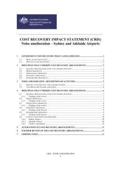 COST RECOVERY IMPACT STATEMENT (CRIS) Noise