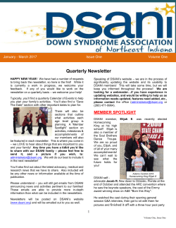 Q1 2017 Newsletter - Down Syndrome Association of Northeast