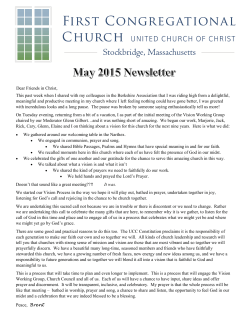 May 2015 - First Congregational Church of Stockbridge
