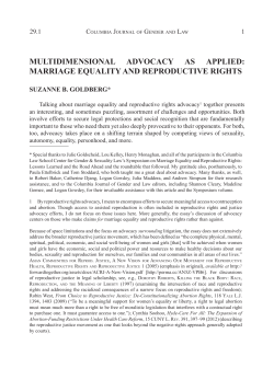 multidimensional advocacy as applied: marriage equality and