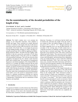 On the nonstationarity of the decadal periodicities of the length of day