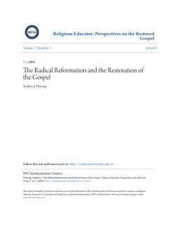 The Radical Reformation and the Restoration of the Gospel