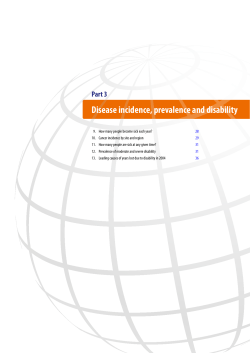 Disease incidence, prevalence and disability