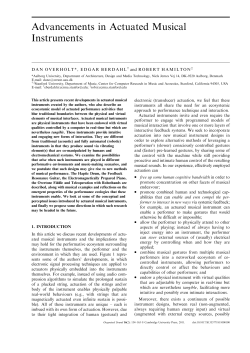 Advancements in Actuated Musical Instruments - CCRMA