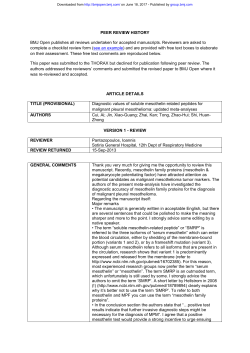 PEER REVIEW HISTORY BMJ Open publishes all reviews