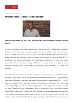#InsideSopexa, &ldquo;Accept to lose control&rdquo;