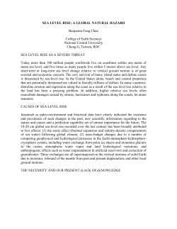 SEA LEVEL RISE: A GLOBAL NATURAL HAZARD
