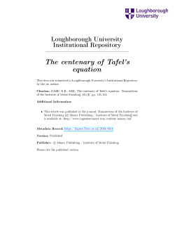 The centenary of Tafel`s equation