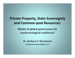 Private Property, State Sovereignty and Common-pool