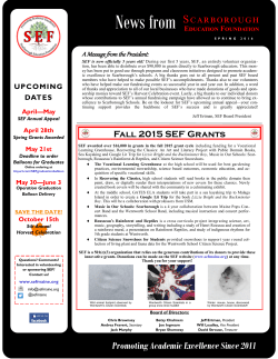 April 2016 Newsletter - Scarborough Education Foundation