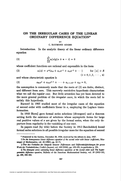 on the irregular cases of the linear ordinary difference equation