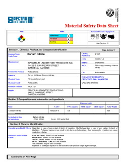 Material Safety Data Sheet