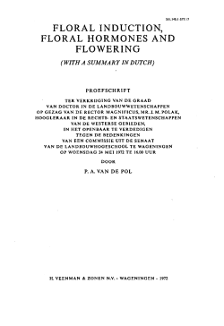 floral induction, floral hormones and flowering