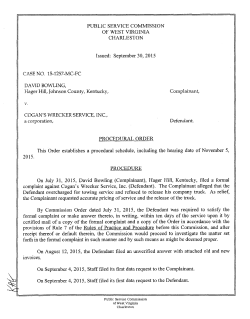 david bowling - Public Service Commission of West Virginia