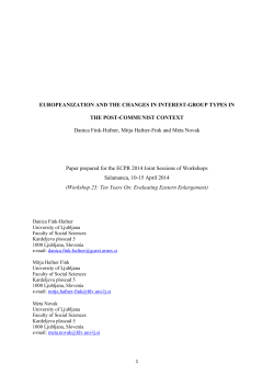 Europeanisation and the Changes in Interest