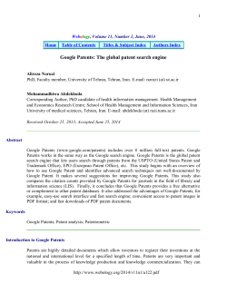 Google Patents: The global patent search engine