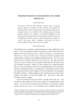 Edelman, James --- "Property Rights to Our Bodies and Their