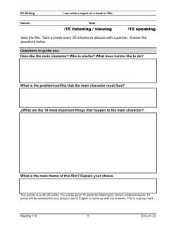 B1 Write a Report Book/Film (English)