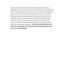 King County has obtained title reports for notice