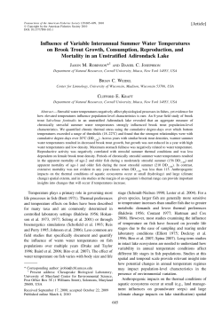 Influence of Variable Interannual Summer Water Temperatures on
