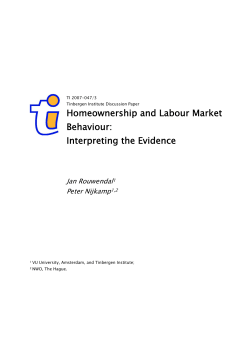 Homeownership and Labour Market Behaviour: Interpreting the