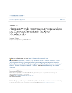 Plutonium Worlds. Fast Breeders, Systems Analysis and Computer