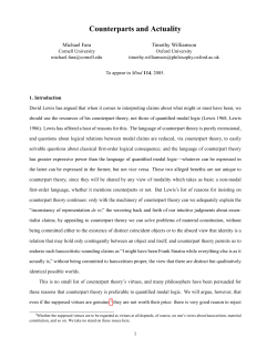 Counterparts and Actuality