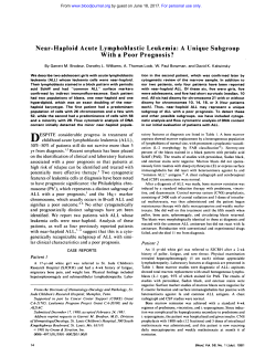 Near-Haploid Acute Lymphoblastic Leukemia: A