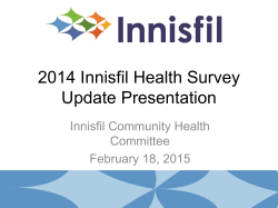 2014 Innisfil Health Survey Update Presentation