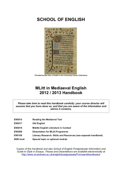 MLitt in Mediaeval English