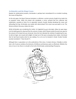 Archimedes and the Kings Crown
