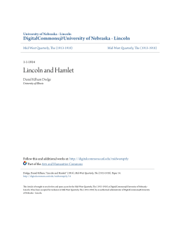 Lincoln and Hamlet - DigitalCommons@University of Nebraska