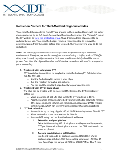 Reduction Protocol for Thiol