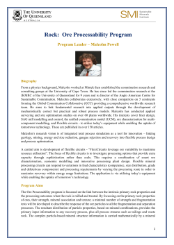 Rock: Ore Processability - Sustainable Minerals Institute