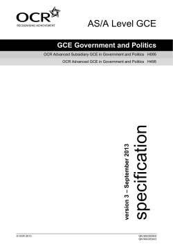 Specification - AS/A Level Government and Politics