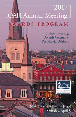 2017&mdash;New Orleans, LA - Organization of American Historians
