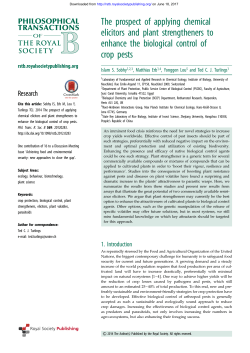 The prospect of applying chemical elicitors and plant strengtheners