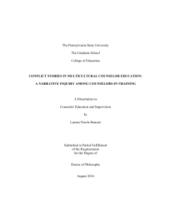 CONFLICT STORIES IN MULTICULTURAL COUNSELOR