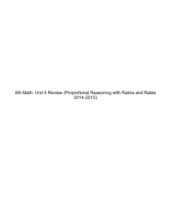6th Math: Unit 5 Review (Proportional Reasoning