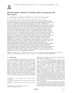 Phreatomagmatic explosions of rhyolitic magma: Experimental and