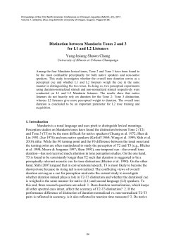 Distinction between Mandarin Tones 2 and 3 for L1 and L2